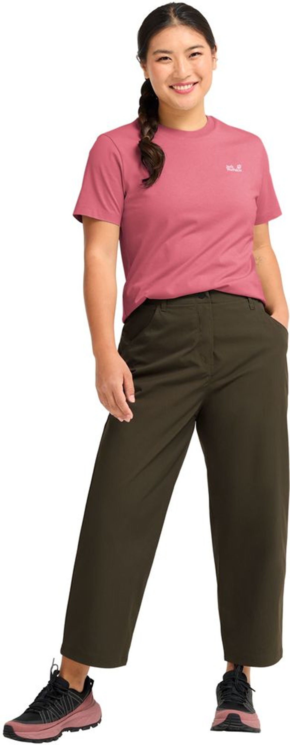 Футболка женская Jack Wolfskin Essential T W A65757_H0111 XL розовая фото 