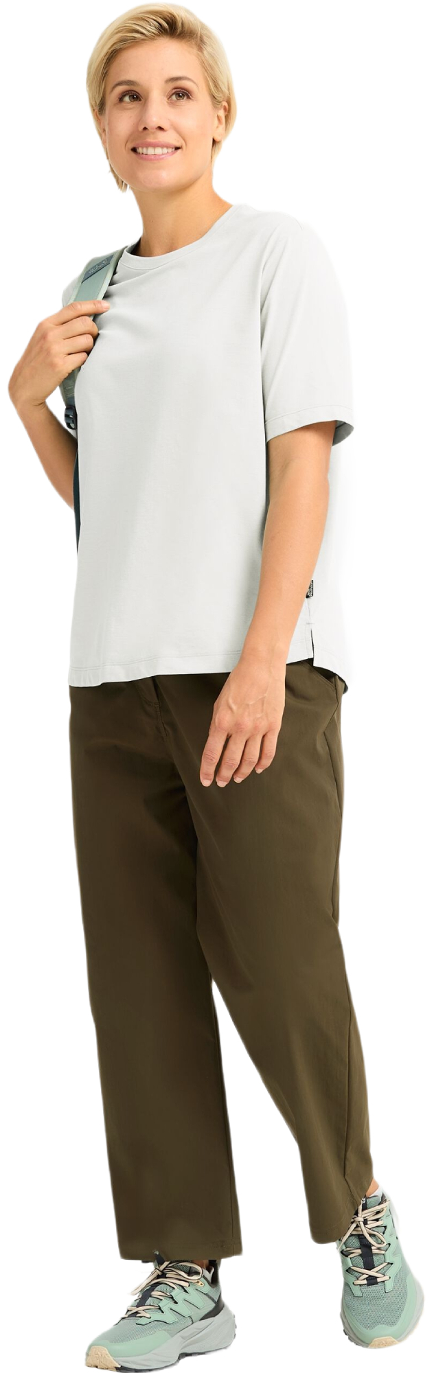 Футболка спортивная женская Jack Wolfskin Travel T W A65784_5488 L белая фото 