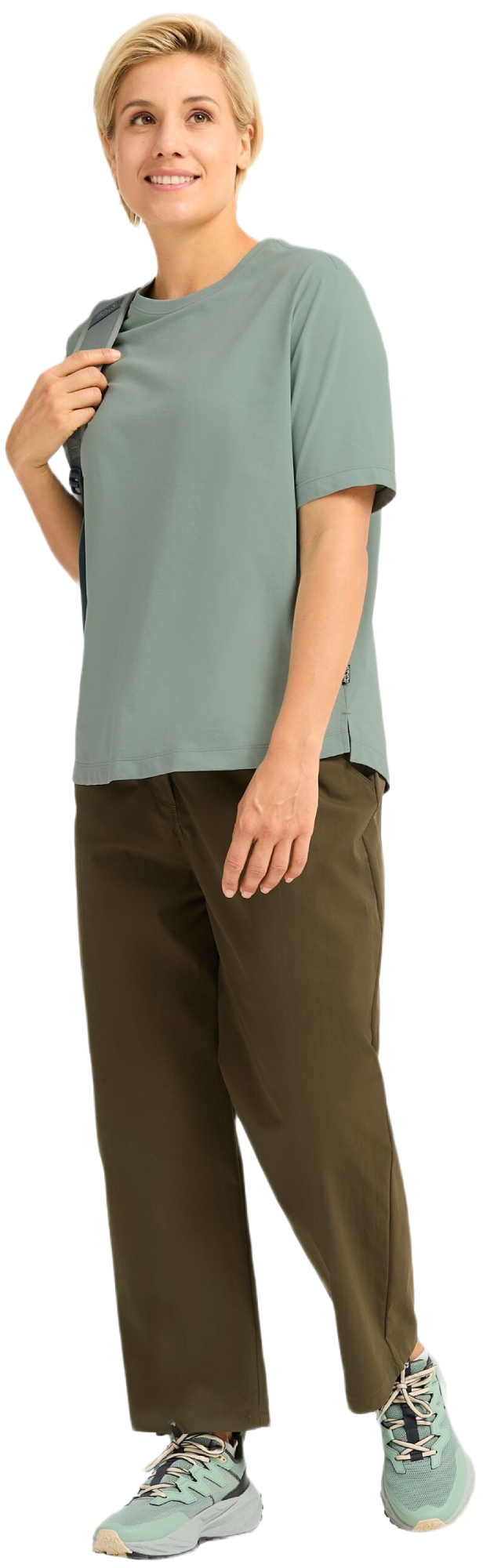 Футболка спортивная женская Jack Wolfskin Travel T W A65784_E0272 M зеленая фото 