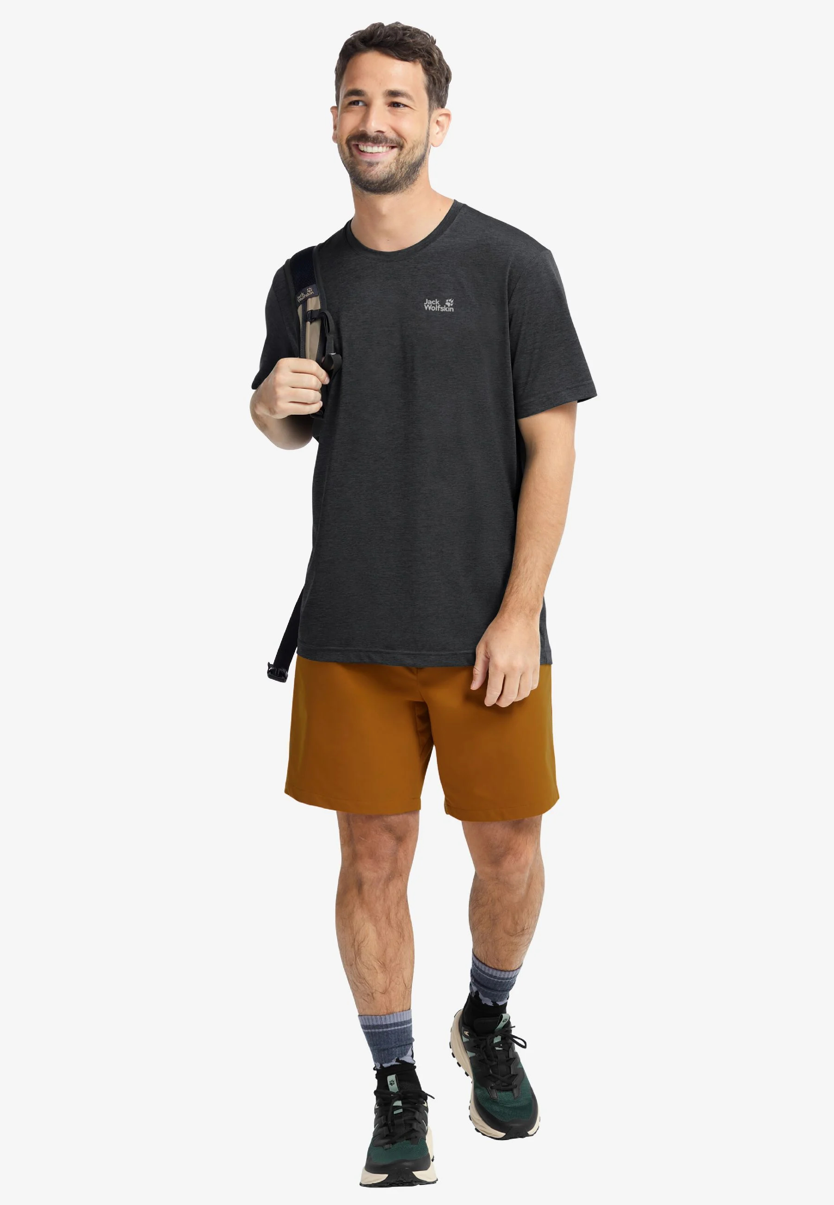 Футболка спортивная мужская Jack Wolfskin Wildtrail T M A65790_6350 M темно-серая фото 