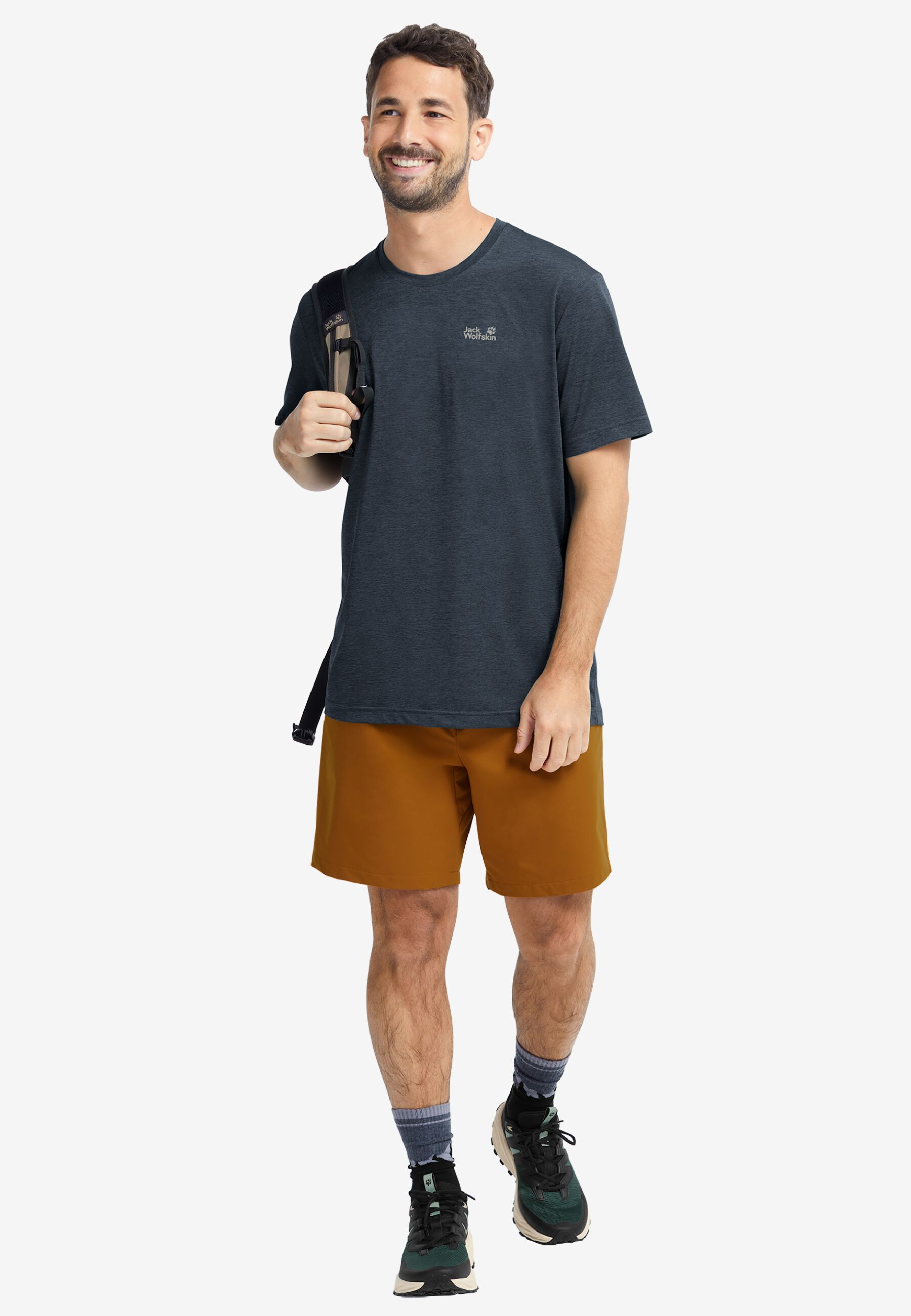 Футболка спортивная мужская Jack Wolfskin Wildtrail T M A65790_C0412 L темно-темно-синяя фото 