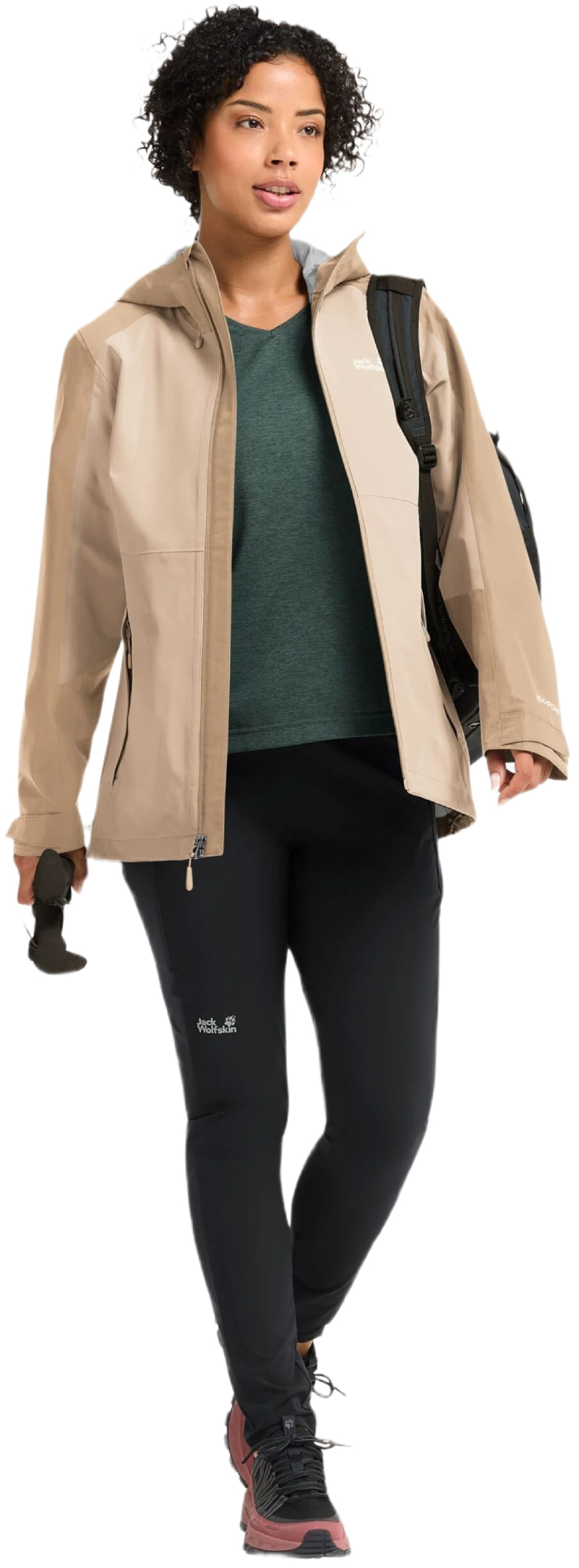 Ветровка женская Jack Wolfskin Wildbound 2L Jkt W A65805_A0084 L бежевая фото 