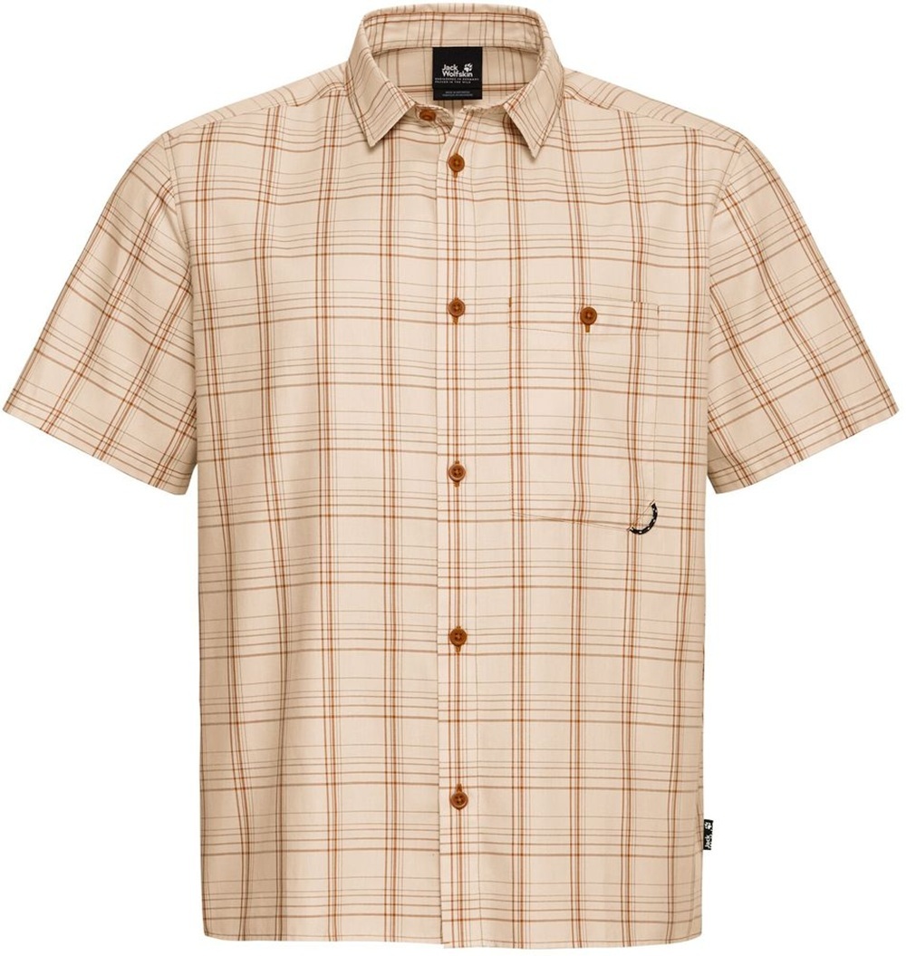 Сорочка з коротким рукавом чоловіча Jack Wolfskin Hot Trail Shirt M A65906_T0384 2XL бежевафото