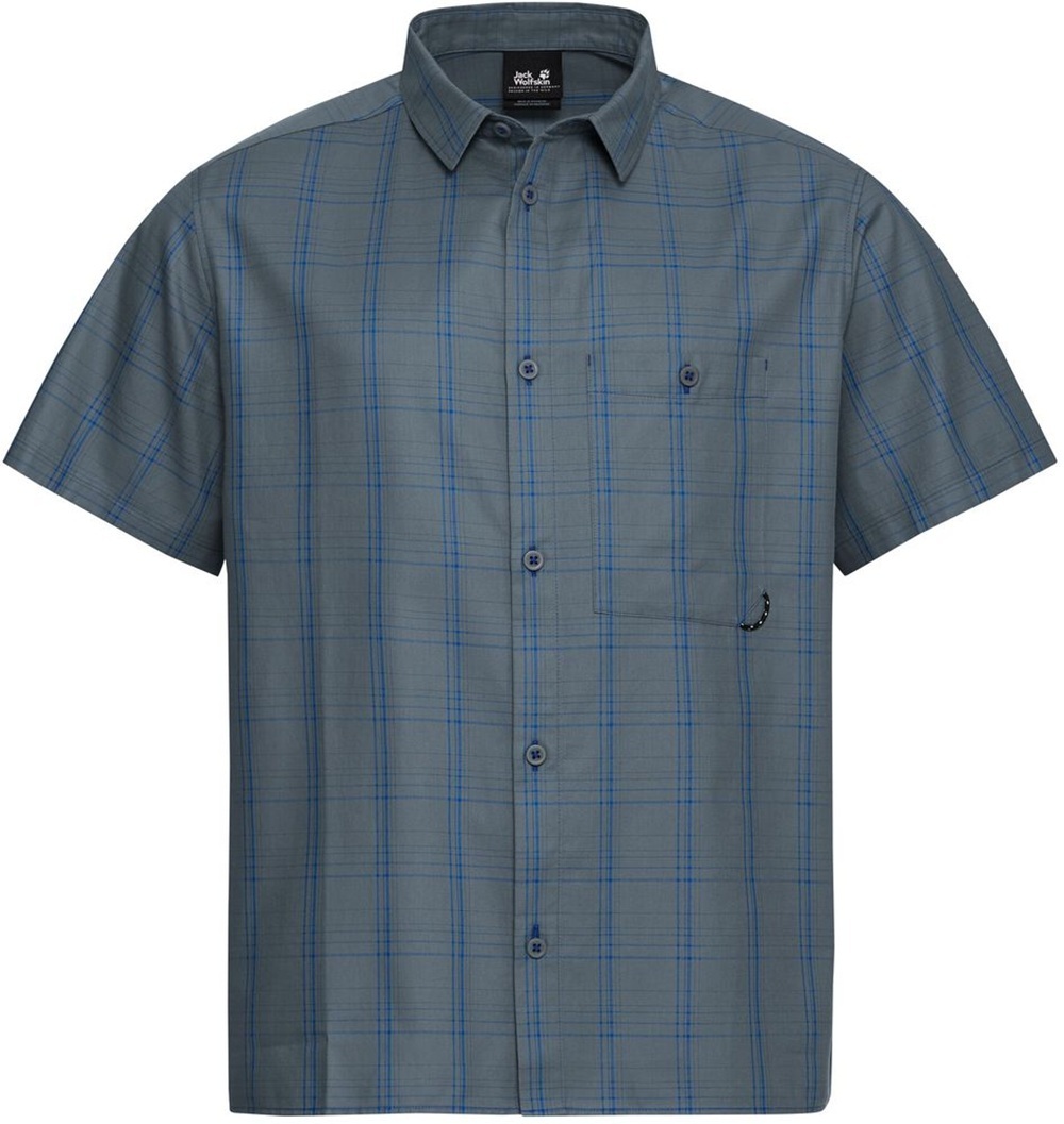 Сорочка з коротким рукавом чоловіча Jack Wolfskin Hot Trail Shirt M A65906_T0388 L синяфото