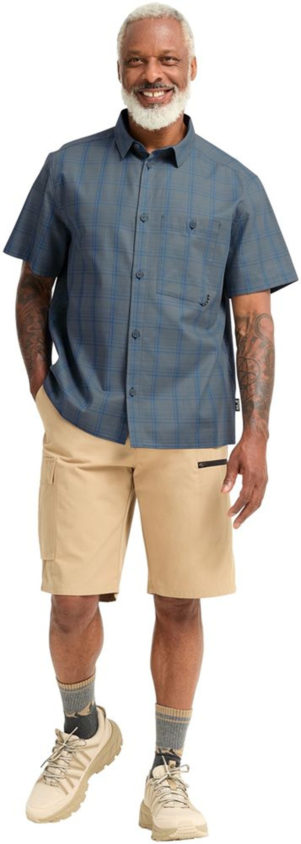 Сорочка з коротким рукавом чоловіча Jack Wolfskin Hot Trail Shirt M A65906_T0388 XL синяфото