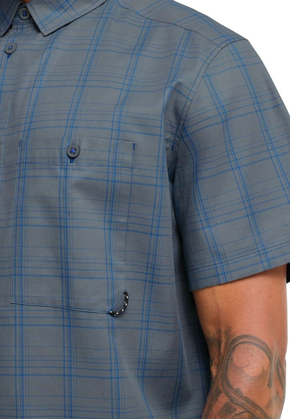 Сорочка з коротким рукавом чоловіча Jack Wolfskin Hot Trail Shirt M A65906_T0388 3XL синяфото