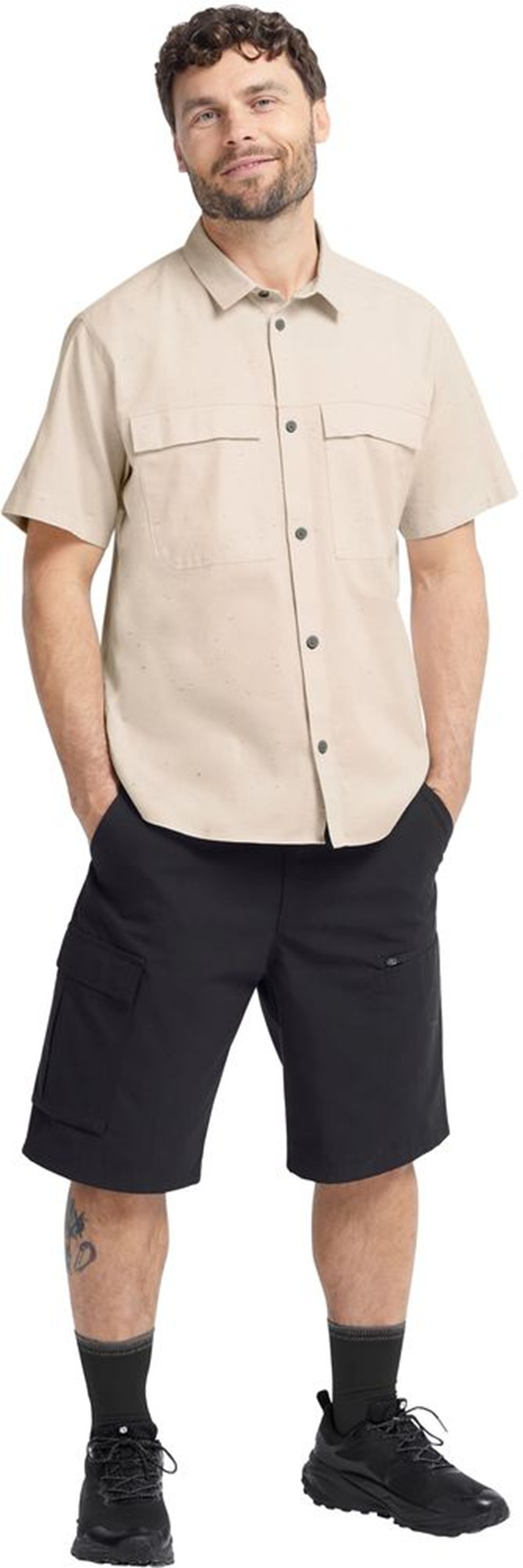 Сорочка з коротким рукавом чоловіча Jack Wolfskin Wild Nep Shirt M A65907_A0084 2XL бежевафото