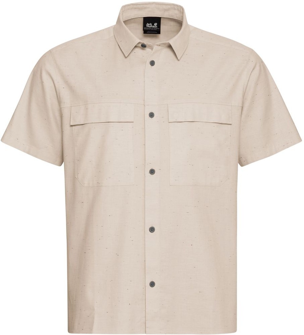 Сорочка з коротким рукавом чоловіча Jack Wolfskin Wild Nep Shirt M A65907_A0084 2XL бежевафото