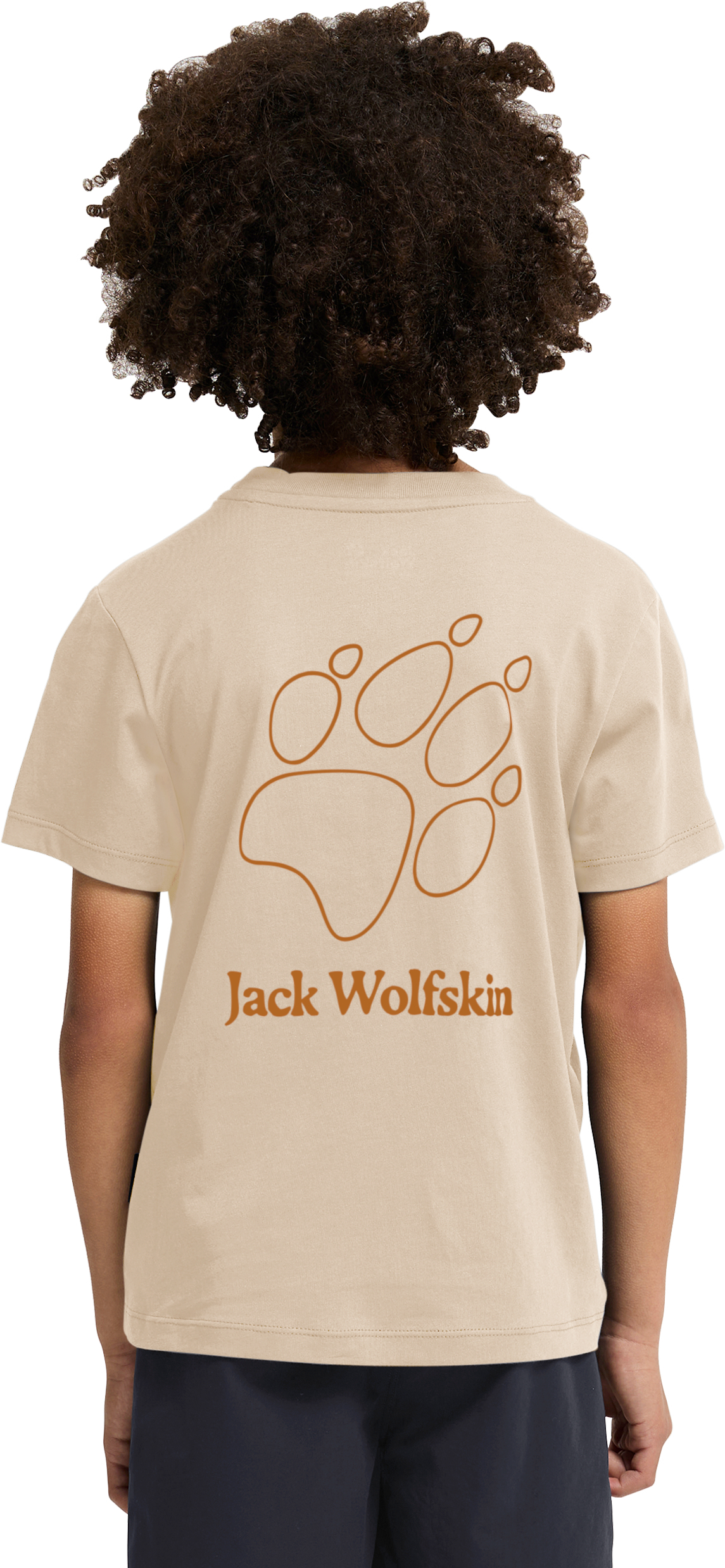 Футболка детская Jack Wolfskin Paw T K A65937_T0512 128 бежевая фото 2