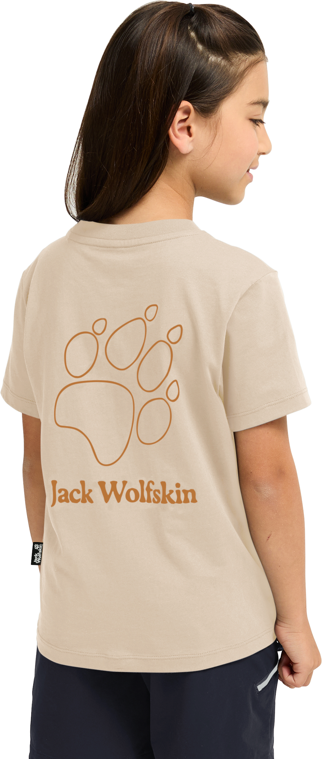 Футболка детская Jack Wolfskin Paw T K A65937_T0512 140 бежевая фото 3