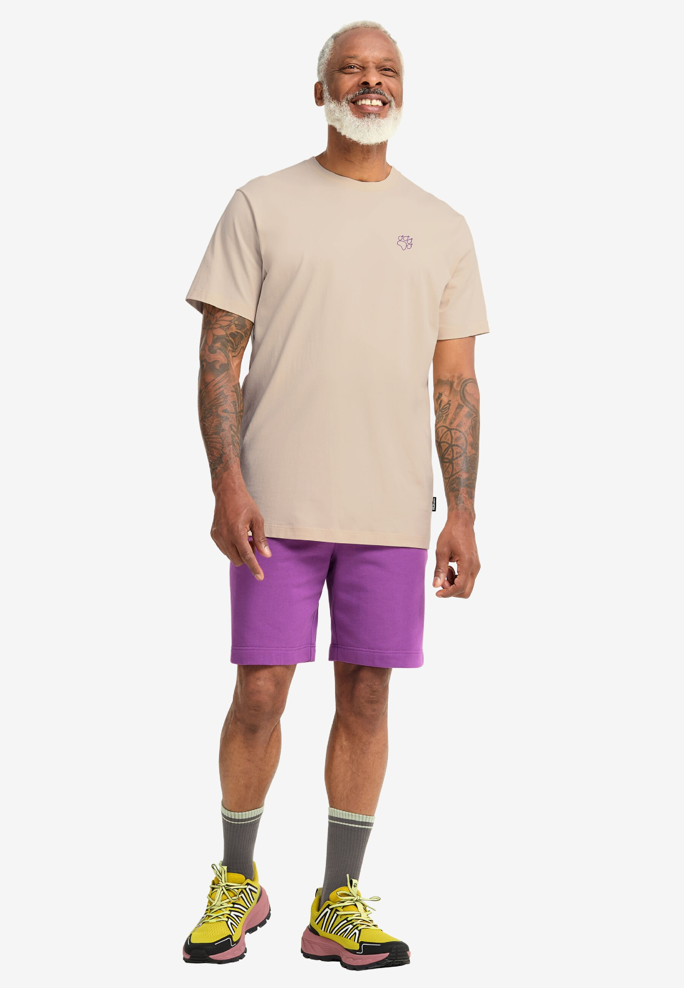 Футболка мужская Jack Wolfskin Celebrate The Paw T M A65915_T0526 L бежевая фото 