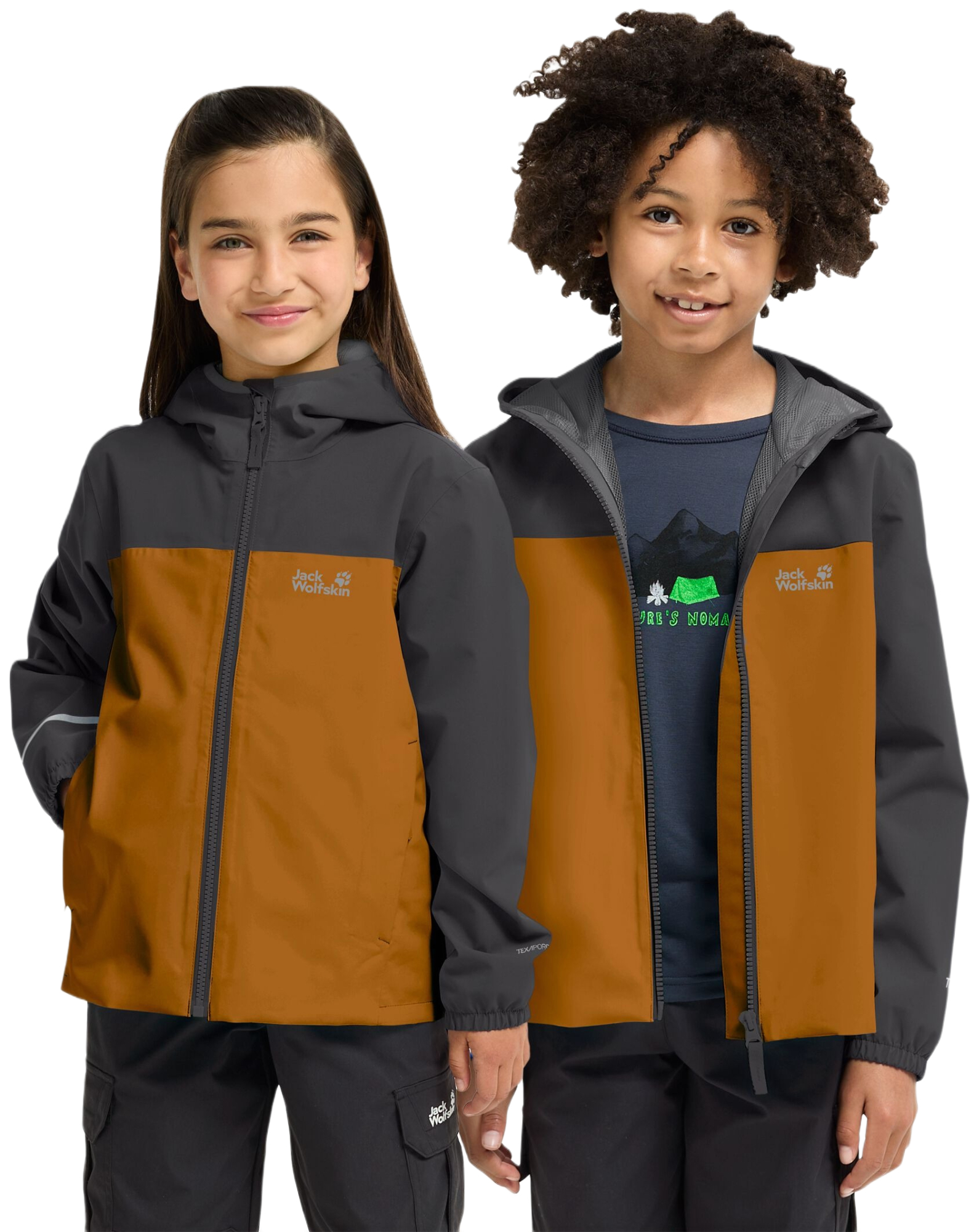 Ветровка детская Jack Wolfskin Adventuretribe 2L Jkt K A65947_5401 176 коричневая фото 