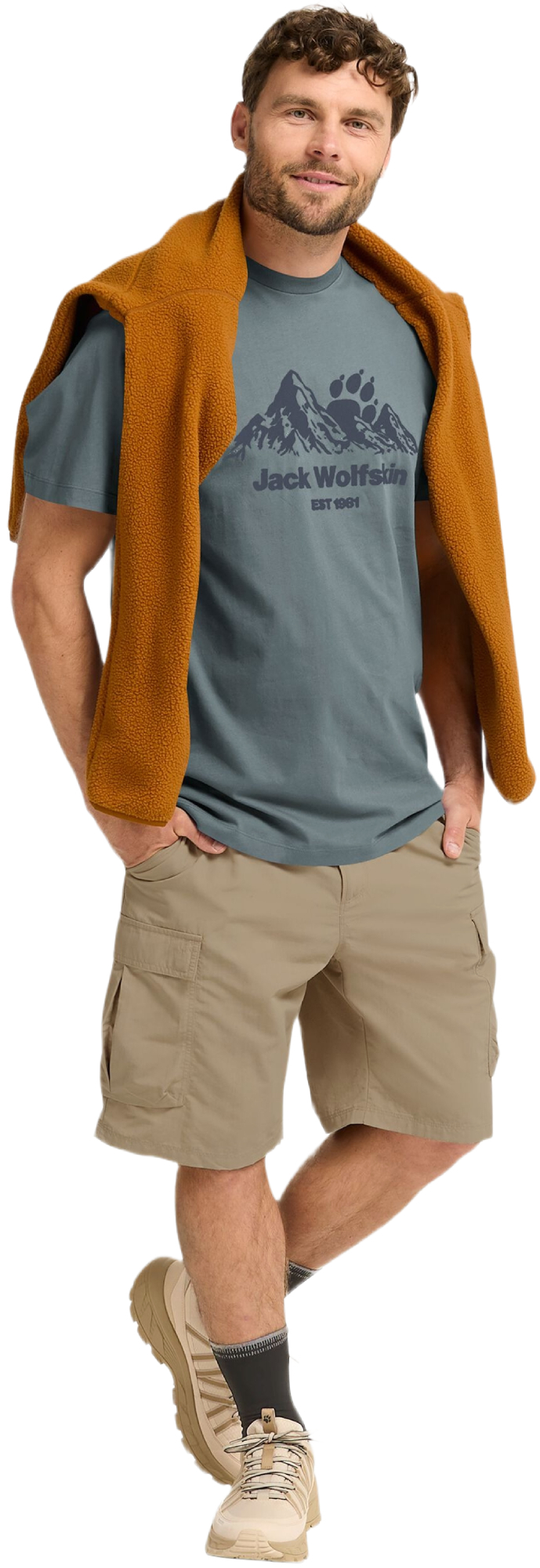 Футболка мужская Jack Wolfskin Carefree T M A66090_T0466 2XL серо-синяя фото 