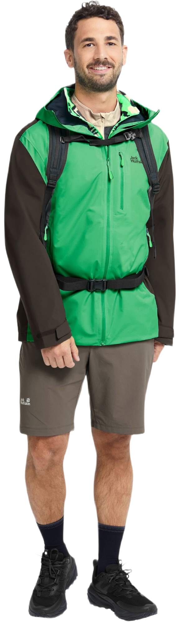 Ветровка мужская Jack Wolfskin Rainrush 2L Jkt M A65874_E0278 S зеленая фото 