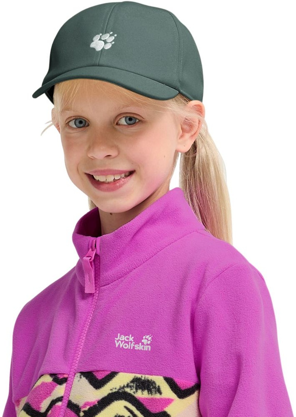 Кепка детская Jack Wolfskin Baseball Cap K A65776_E0271 зеленая фото 5