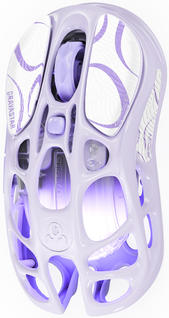 Ігрова миша GravaStar Mercury M1 Pro BT/WL/USB-A RGB Lavender Purple (GRAVASTARM1PRO_PL)фото