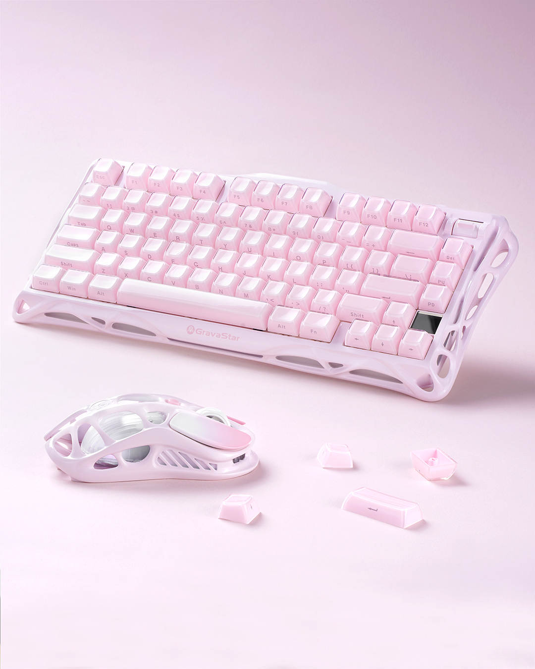 Игровая мышь GravaStar Mercury M1 Pro BT/WL/USB-A RGB Sakura Pink (GRAVASTARM1PRO_PNK) фото 