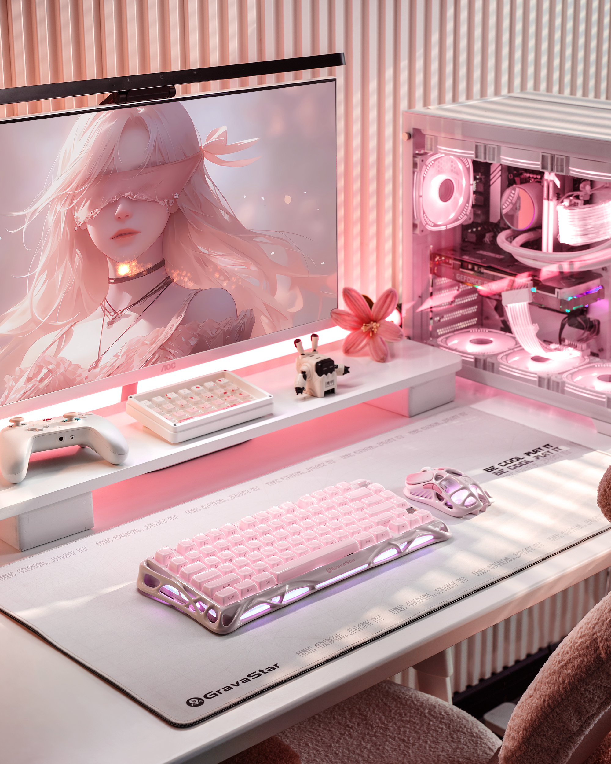 Игровая мышь GravaStar Mercury M1 Pro BT/WL/USB-A RGB Sakura Pink (GRAVASTARM1PRO_PNK) фото 