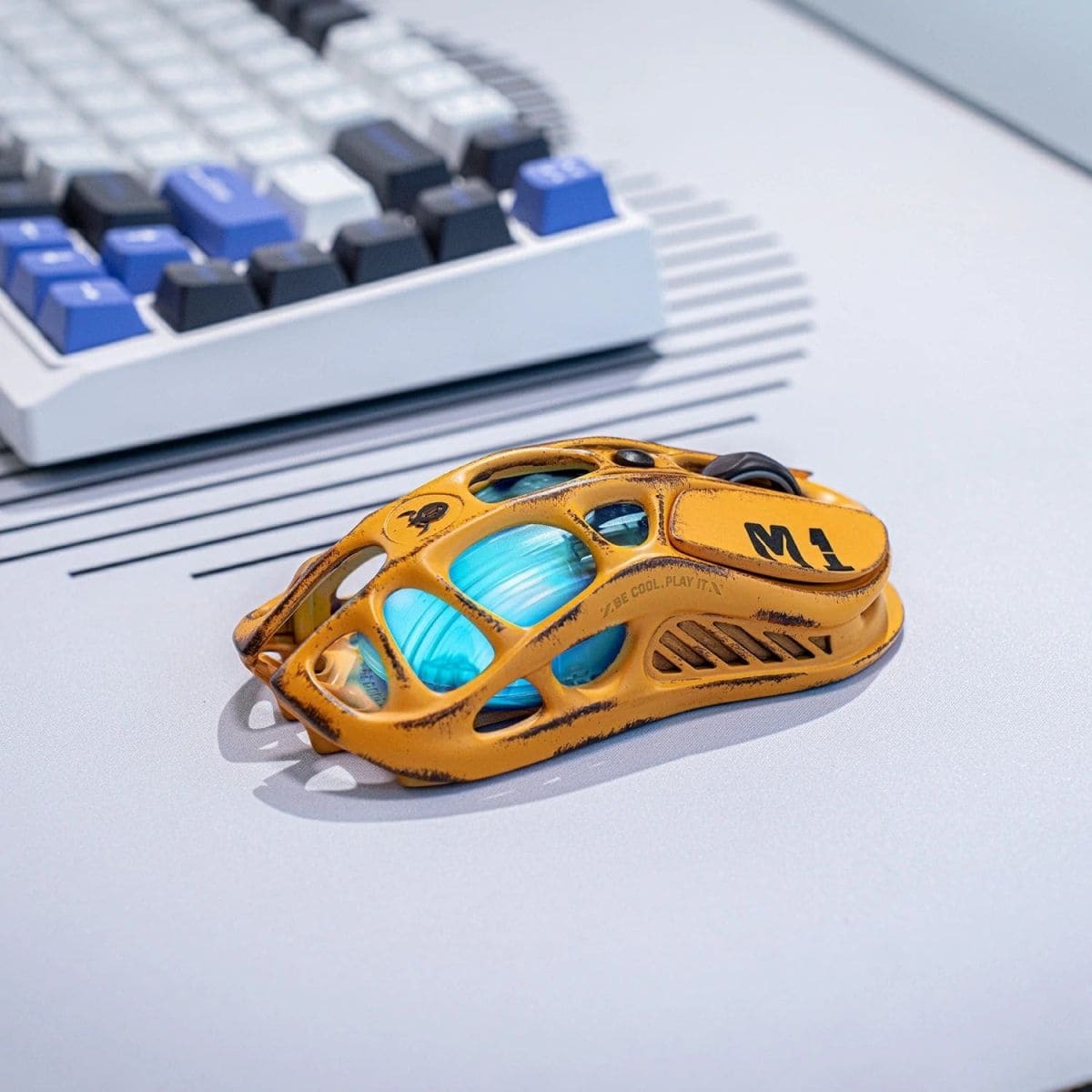 Ігрова миша GravaStar Mercury M1 Pro BT/WL/USB-A RGB Battle-Worn Yellow (GSM1PRO_YLW)фото