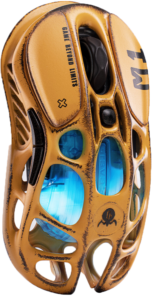 Ігрова миша GravaStar Mercury M1 Pro BT/WL/USB-A RGB Battle-Worn Yellow (GSM1PRO_YLW)фото