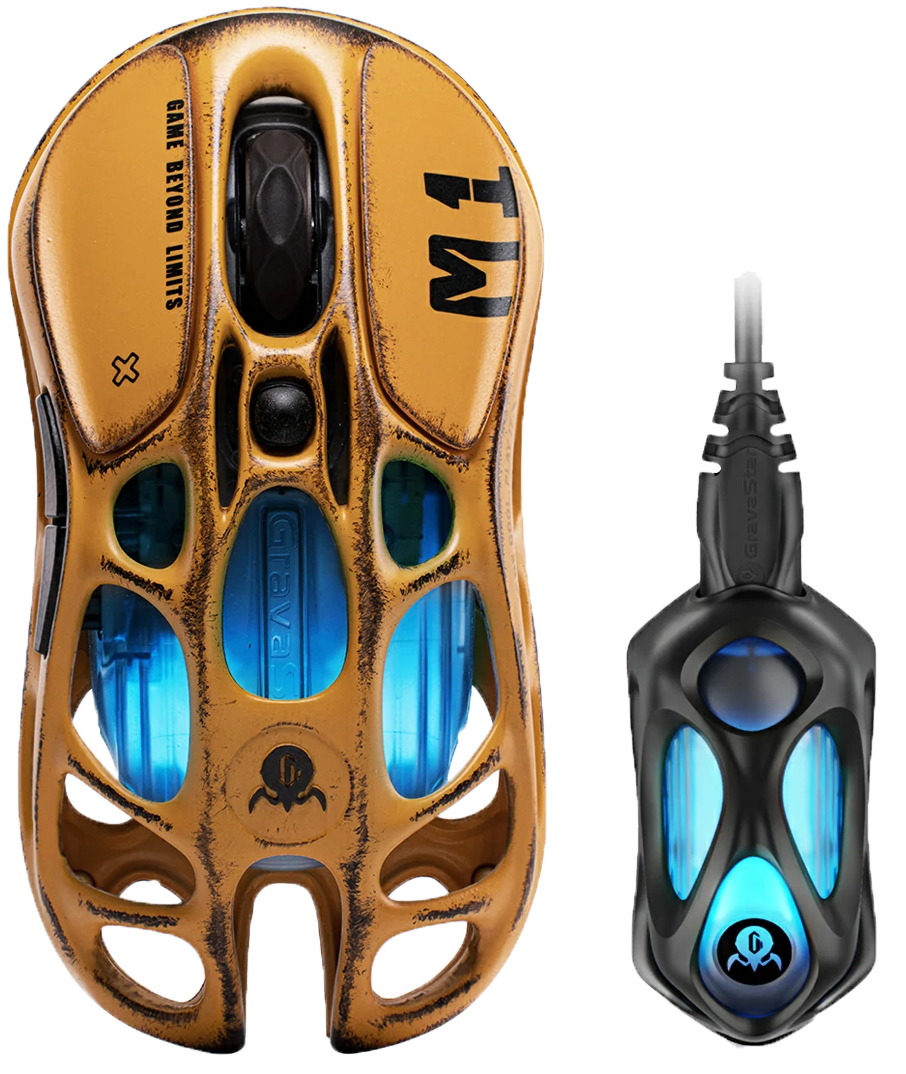 Ігрова миша GravaStar Mercury M1 Pro BT/WL/USB-A RGB Battle-Worn Yellow (GSM1PRO_YLW)фото
