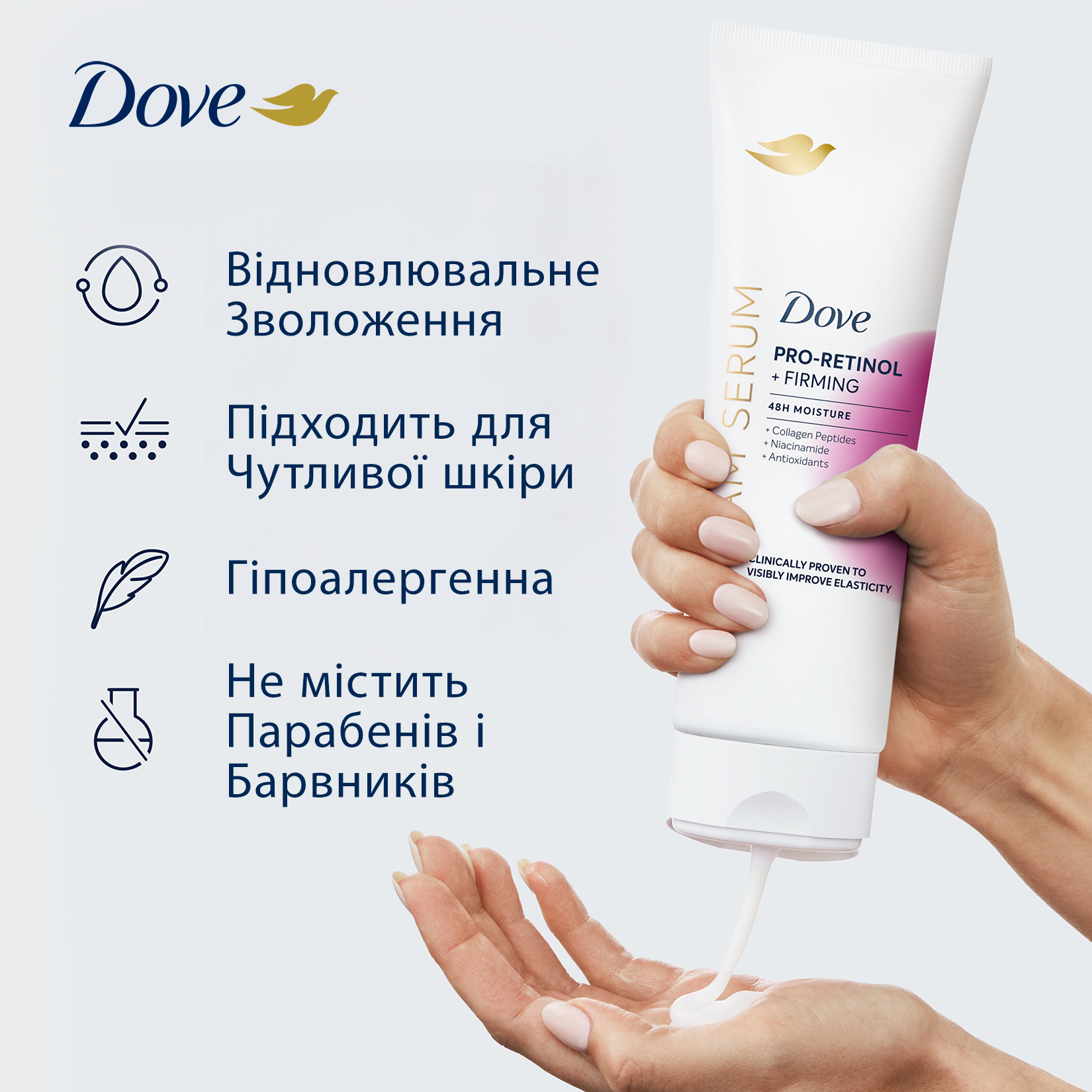 Сироватка для тіла Dove Cream Serum Pro-Retinol + Firming 48H Moisture для еластичності шкіри з про-ретинолом 200 мл фото8