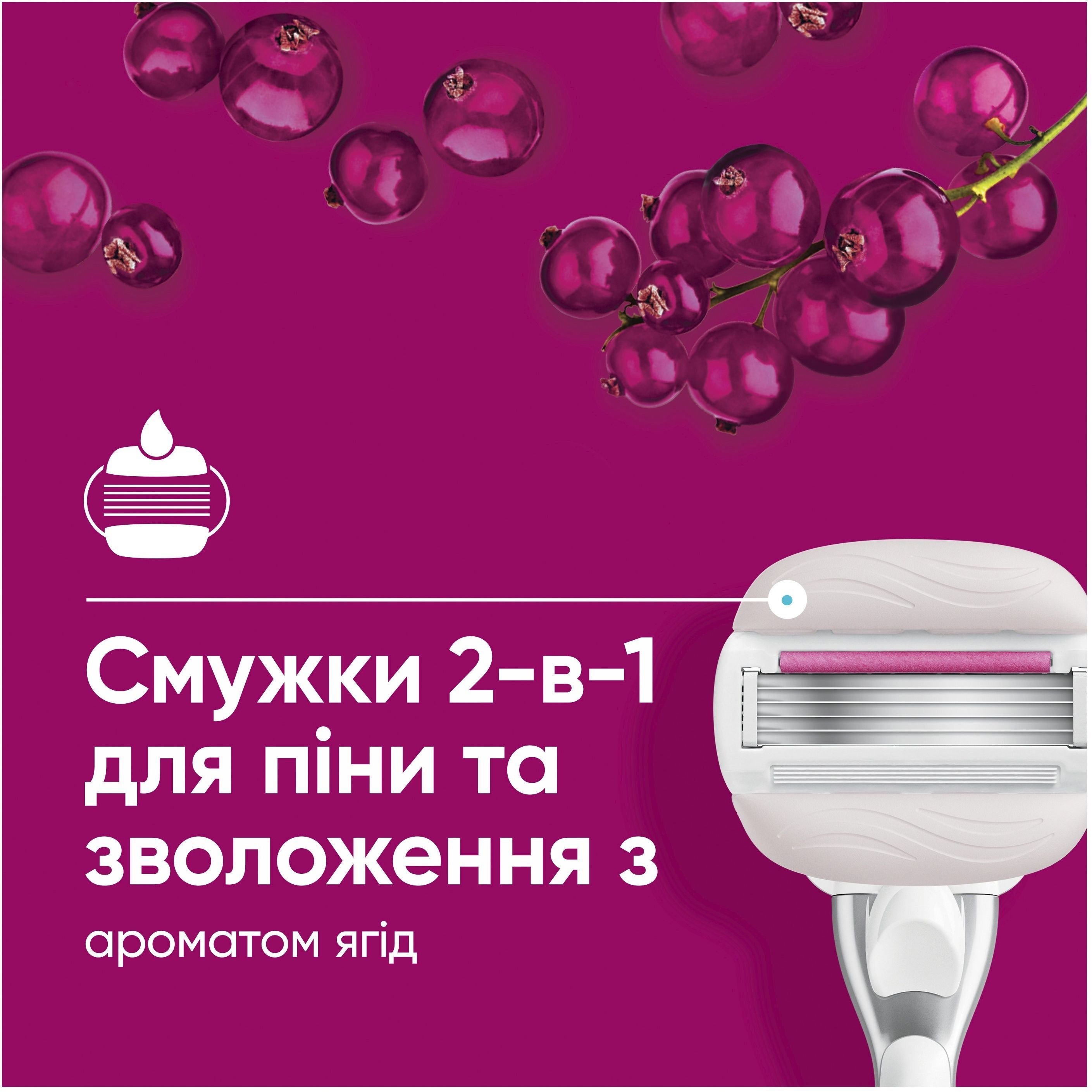 Змінні картриджі для гоління Gillette Venus Pro ComfortGlide Sugarberry З запахом солодких ягід 6 шт + чохол для лезфото