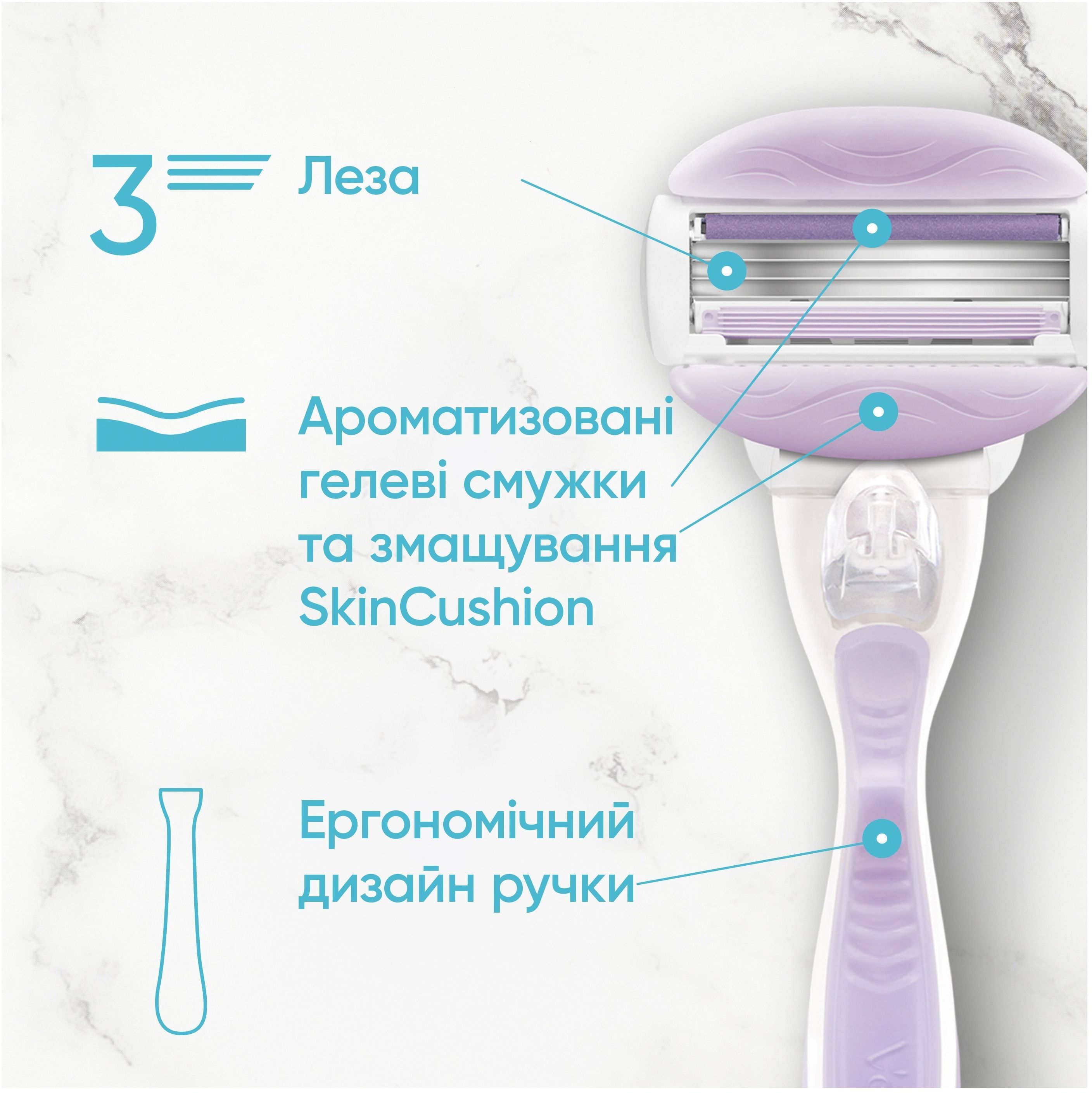 Сменные картриджи для бритья Venus ComfortGlide Breeze 6 шт + чехол для лезвий фото 4