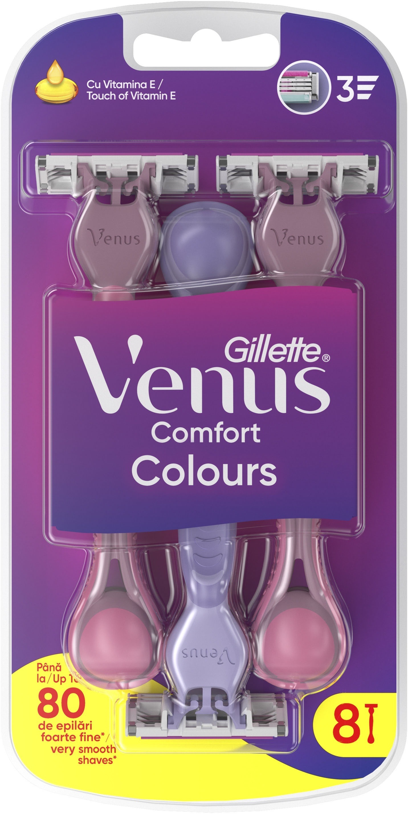 Бритви одноразові Gillette Venus Comfort 3 Colours 8 штфото