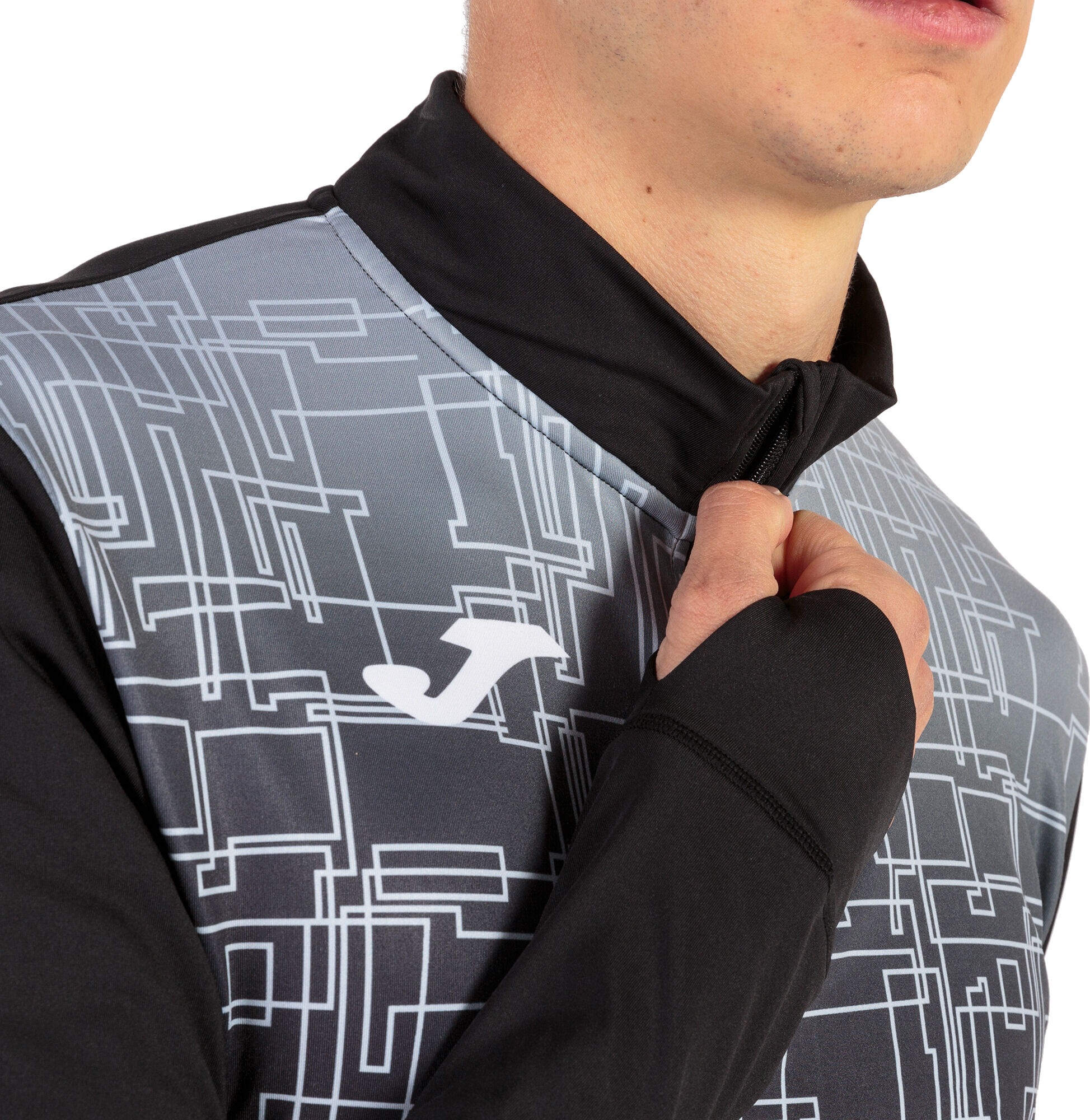 Кофта спортивна чоловіча JOMA Elite VIII 101930.100 M чорна/сірафото