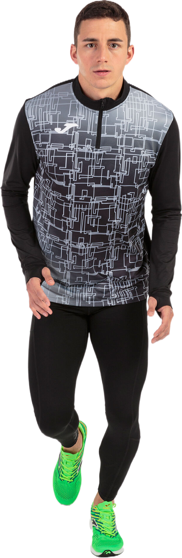 Кофта спортивна чоловіча JOMA Elite VIII 101930.100 XL чорна/сірафото