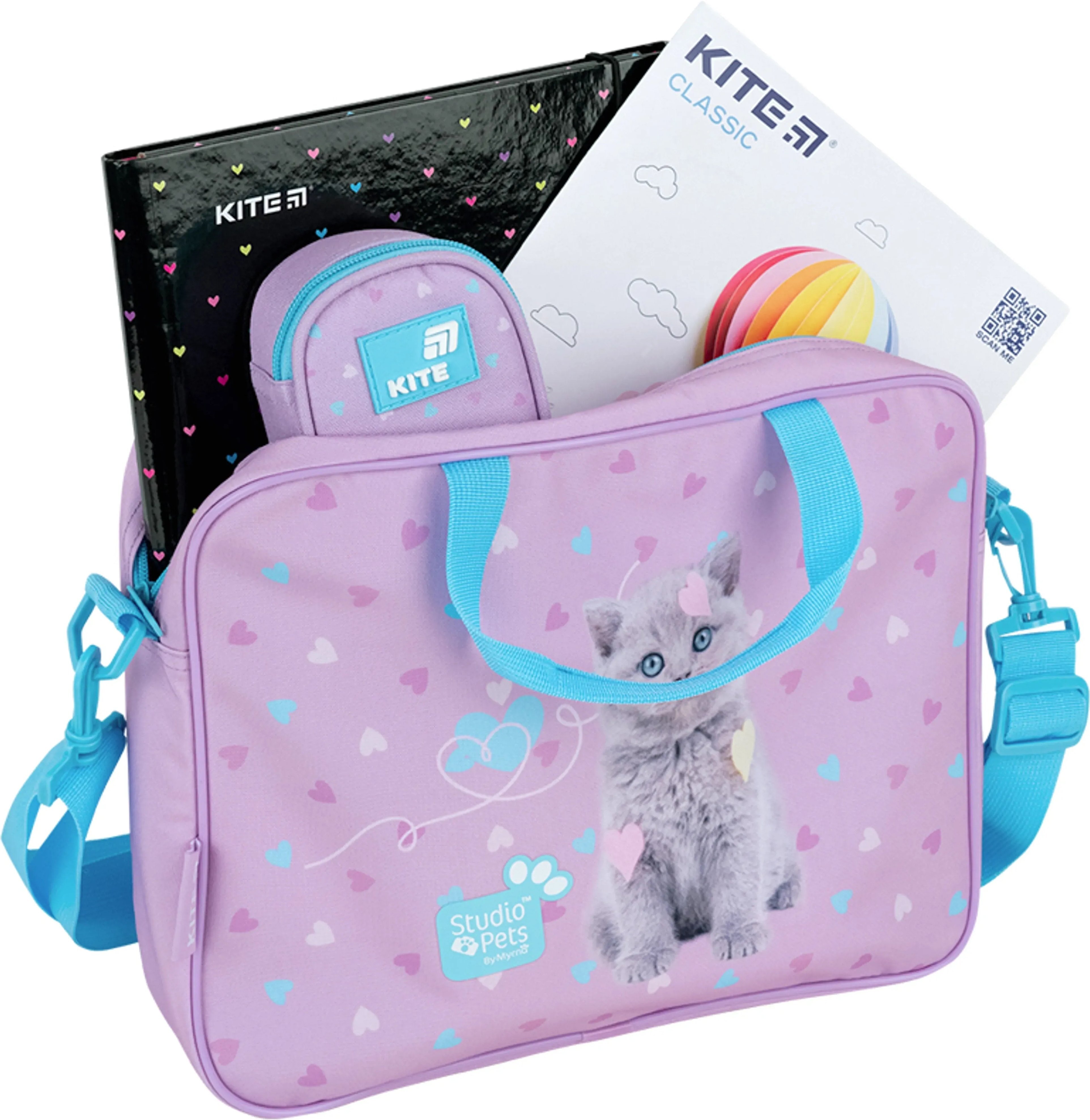 Шкільна текстильна сумка Kite Studio Pets SP26-589фото