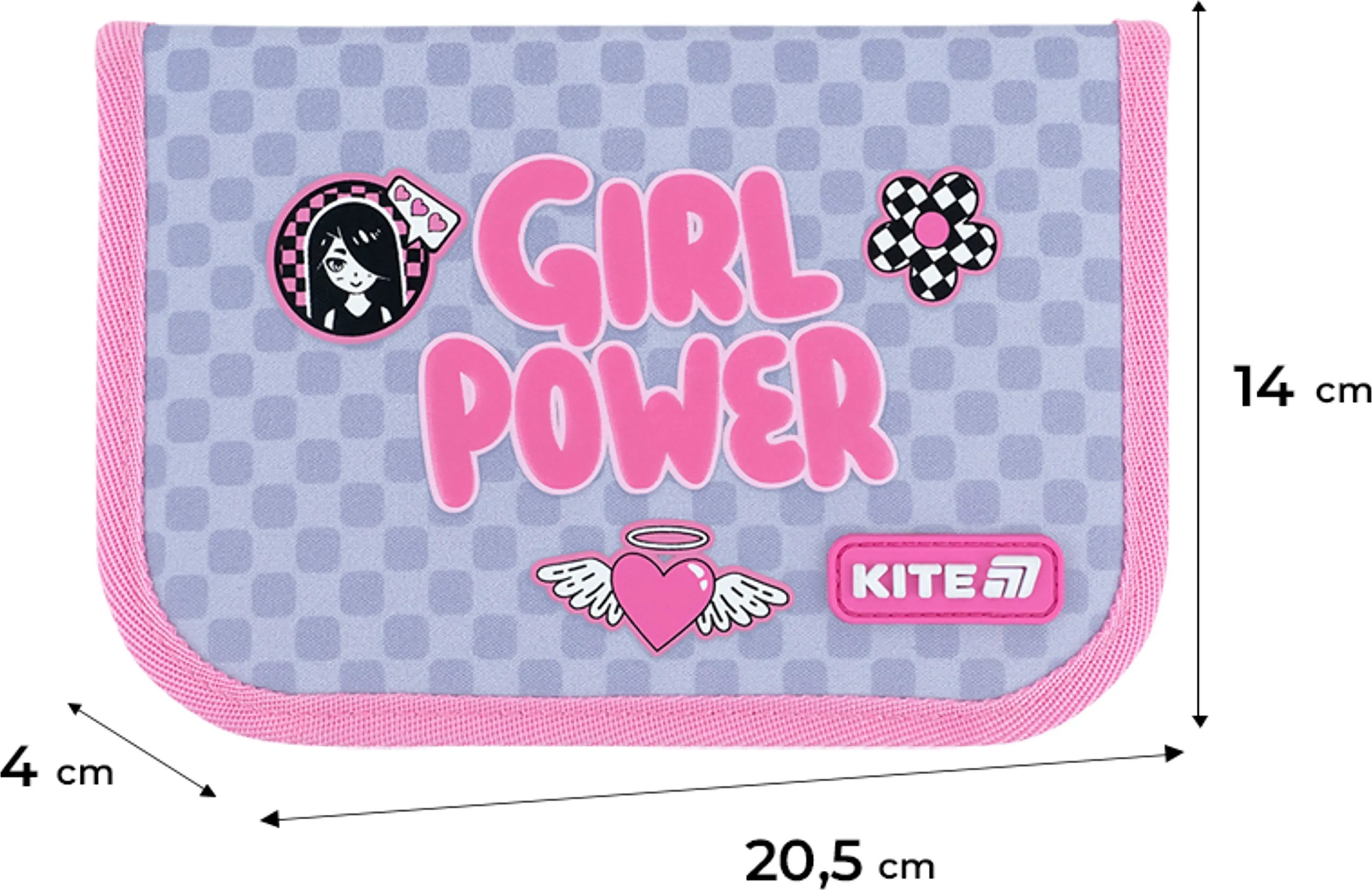 Пенал без наповнення Kite Girl's Power K26-621-5 1 відділення 1 відворотфото