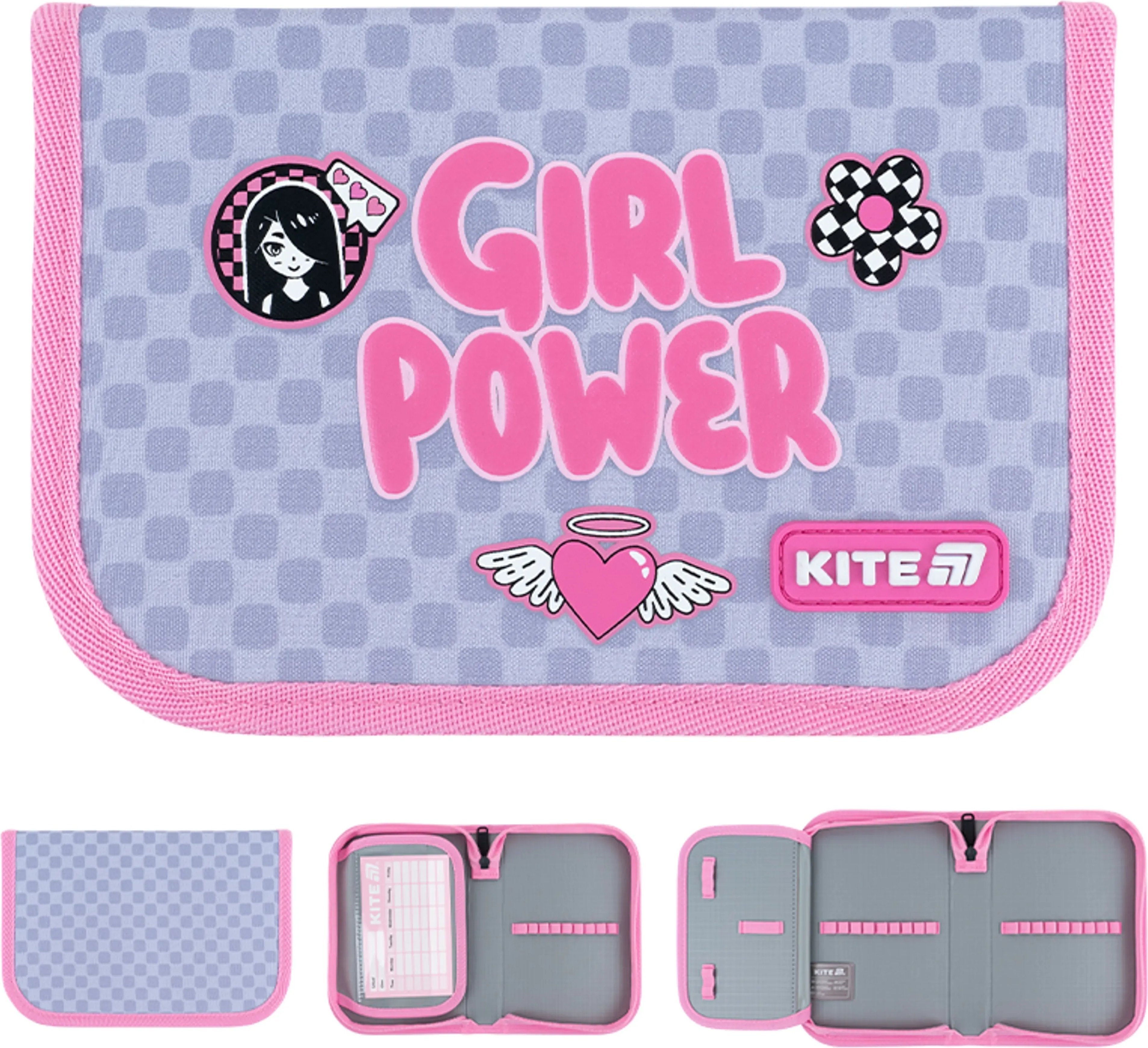 Пенал без наповнення Kite Girl's Power K26-621-5 1 відділення 1 відворотфото