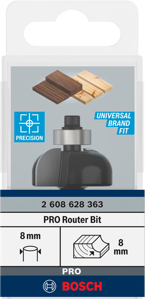 Фреза галтельна профільна Е Bosch Professional Std S8 R8 D28.7 L13 (2.608.628.363)фото