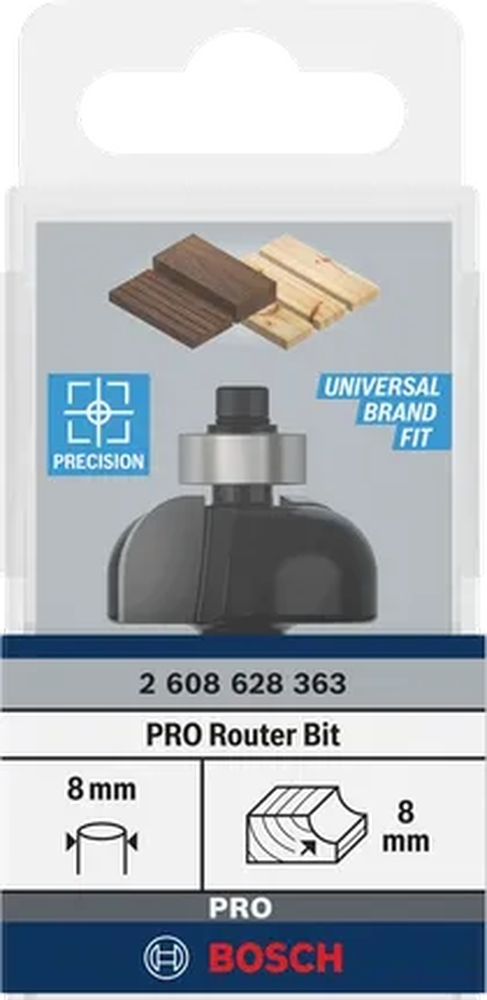 Фреза галтельна профільна Е Bosch Professional Std S8 R8 D28.7 L13 (2.608.628.363) фото3