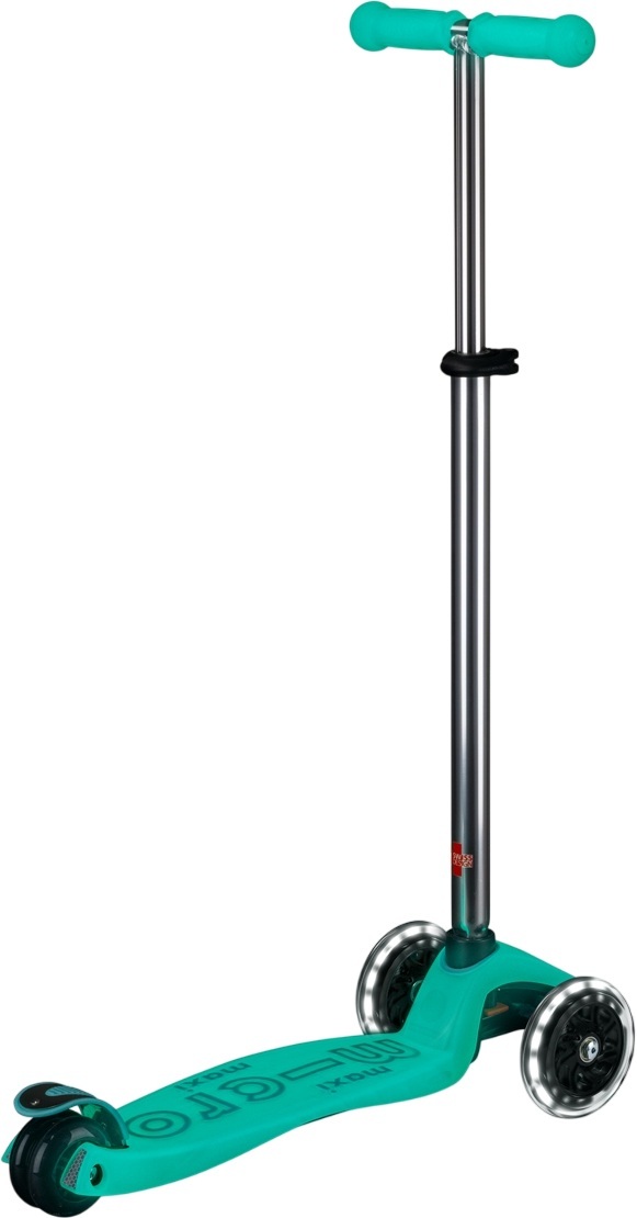 Самокат Micro серии Maxi Deluxe Glow LED – Желейный Зеленый (до 50 kg, 3-х колесный, светло) фото 