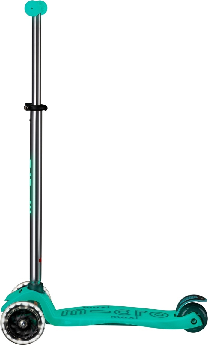 Самокат Micro серии Maxi Deluxe Glow LED – Желейный Зеленый (до 50 kg, 3-х колесный, светло) фото 