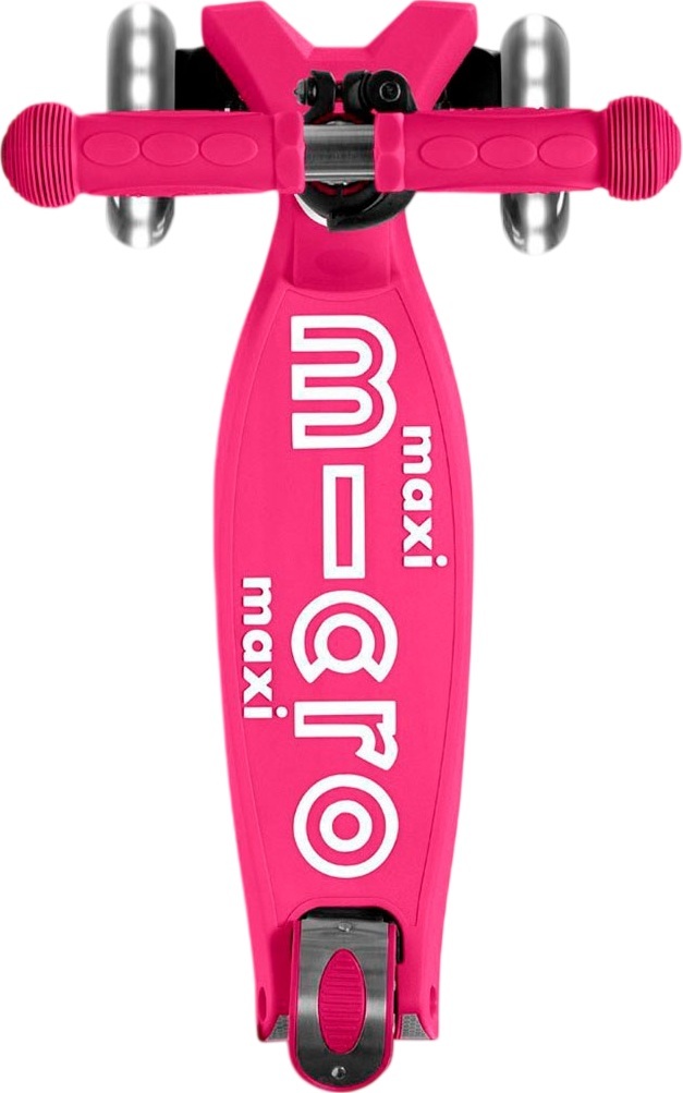 Самокат Micro серии Maxi Deluxe LED – Розовый (сложный, до 50 kg, трехколесный, свет) фото 