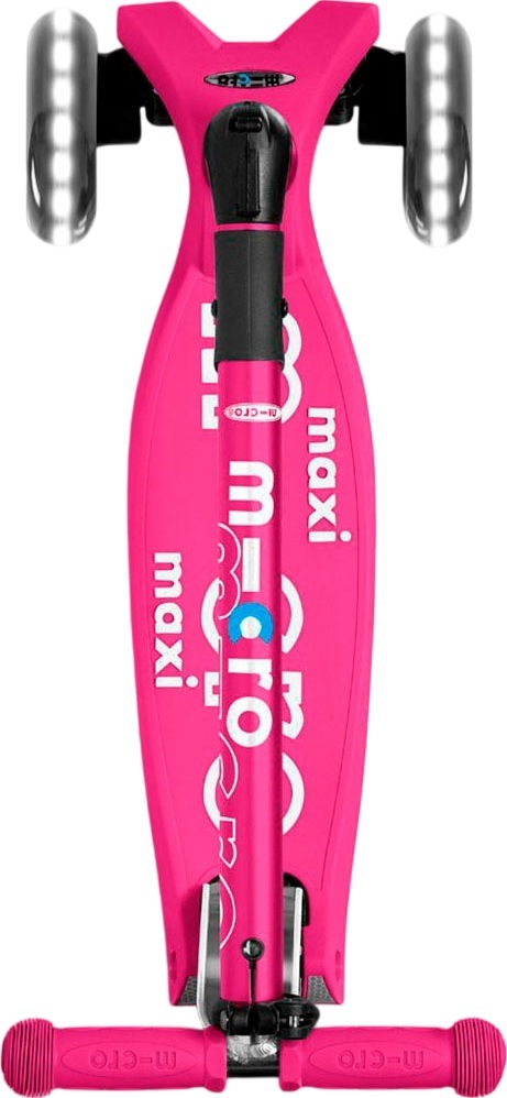Самокат Micro серии Maxi Deluxe LED – Розовый (сложный, до 50 kg, трехколесный, свет) фото 