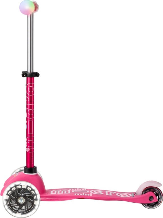 Самокат Micro серії Mini Deluxe Magic – Рожевий (до 50 kg, триколісний, світло)фото