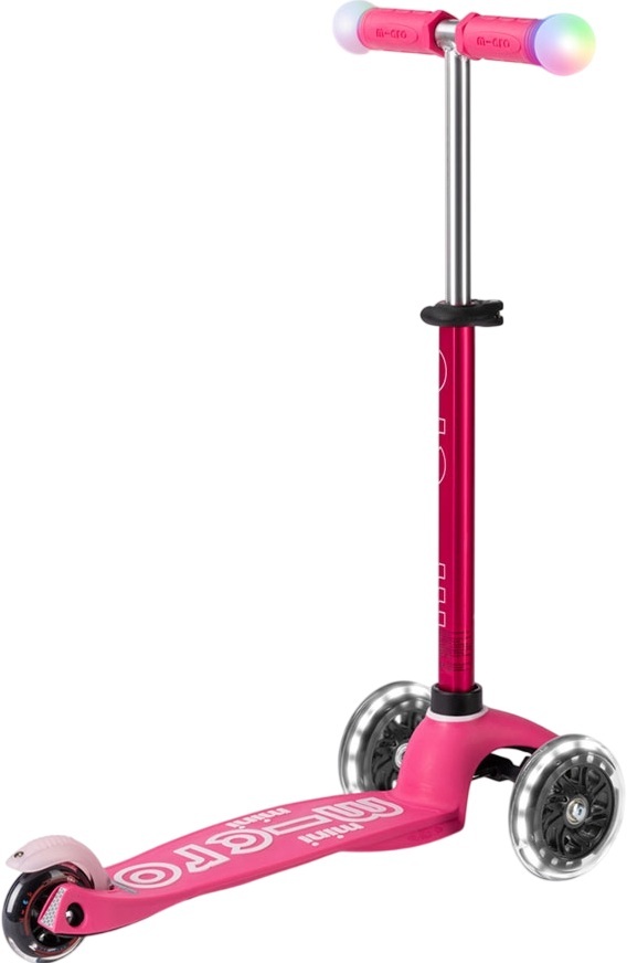 Самокат Micro серії Mini Deluxe Magic – Рожевий (до 50 kg, триколісний, світло)фото