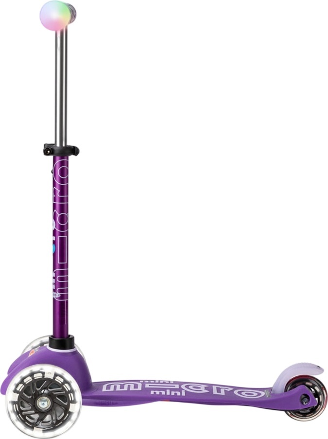 Самокат Micro серії Mini Deluxe Magic – Фіолетовий (до 50 kg, триколісний, світло)фото2