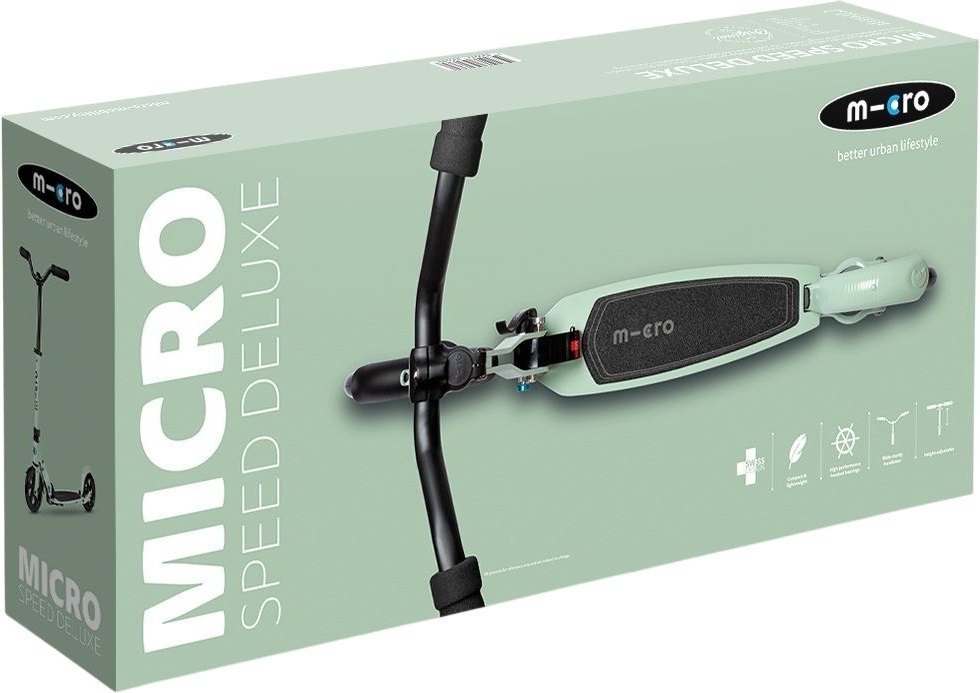 Самокат Micro серии Speed ​​Deluxe – Зеленая Глина (сложный, до 100 kg, двухколесный) фото 