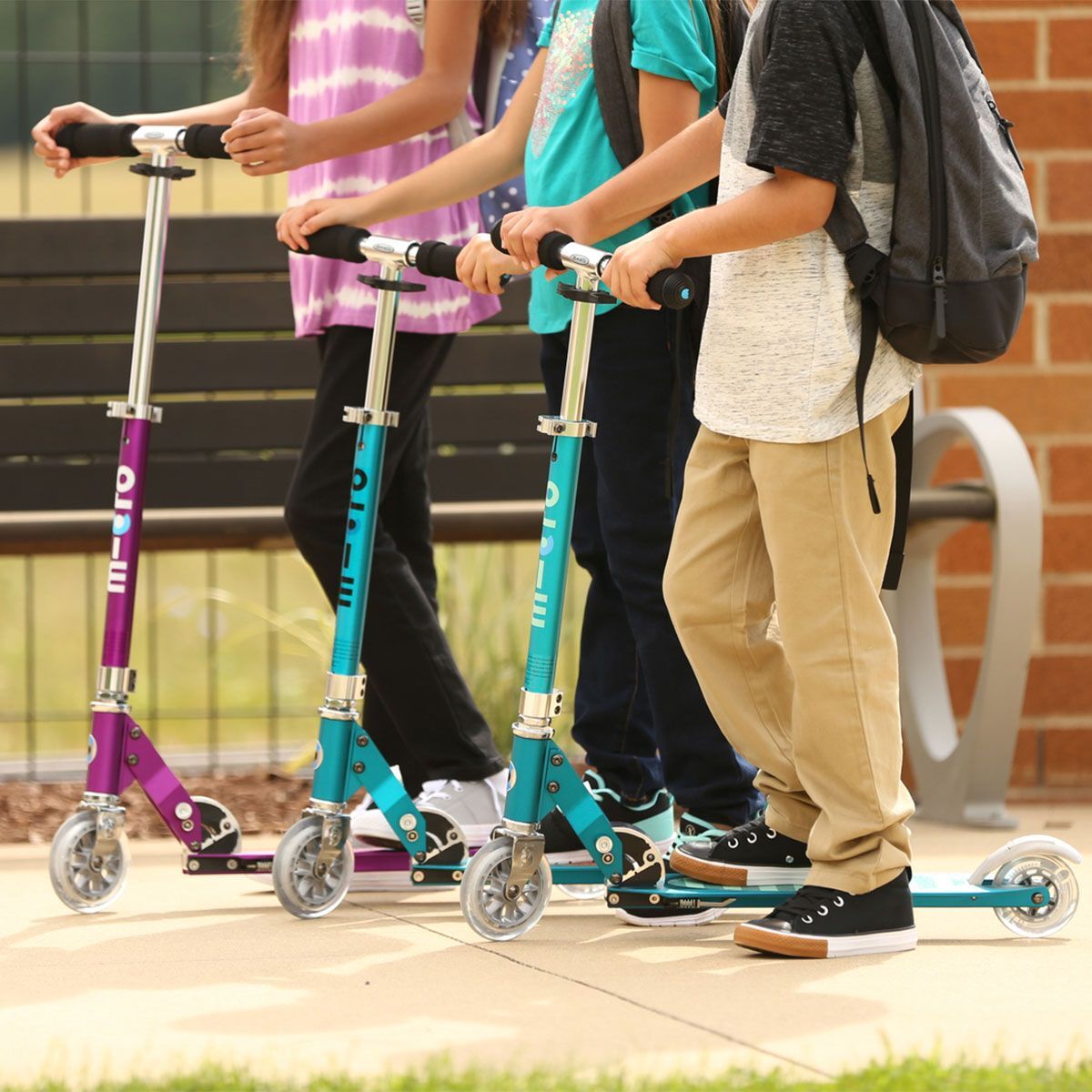 Самокат Micro серии Sprite LED – Бензин (до 100 kg, двухколесный, свет) фото 