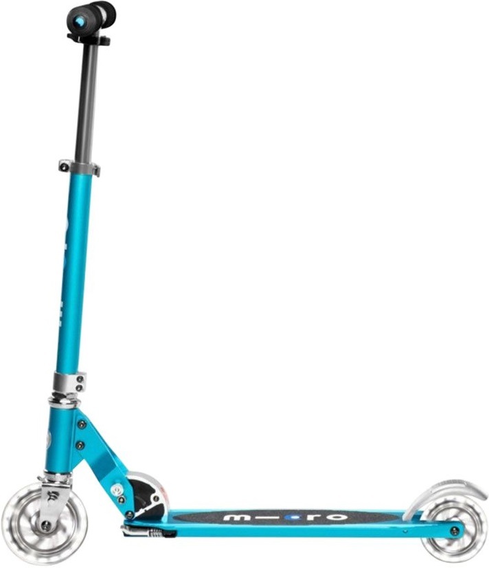 Самокат Micro серии Sprite LED – Голубой Океан (до 100 kg, двухколесный, свет) фото 
