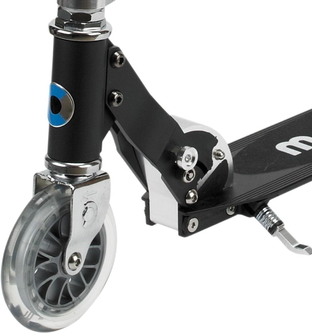 Самокат Micro серии Sprite LED – Черный (сложный, до 100 kg, двухколесный, свет) фото 