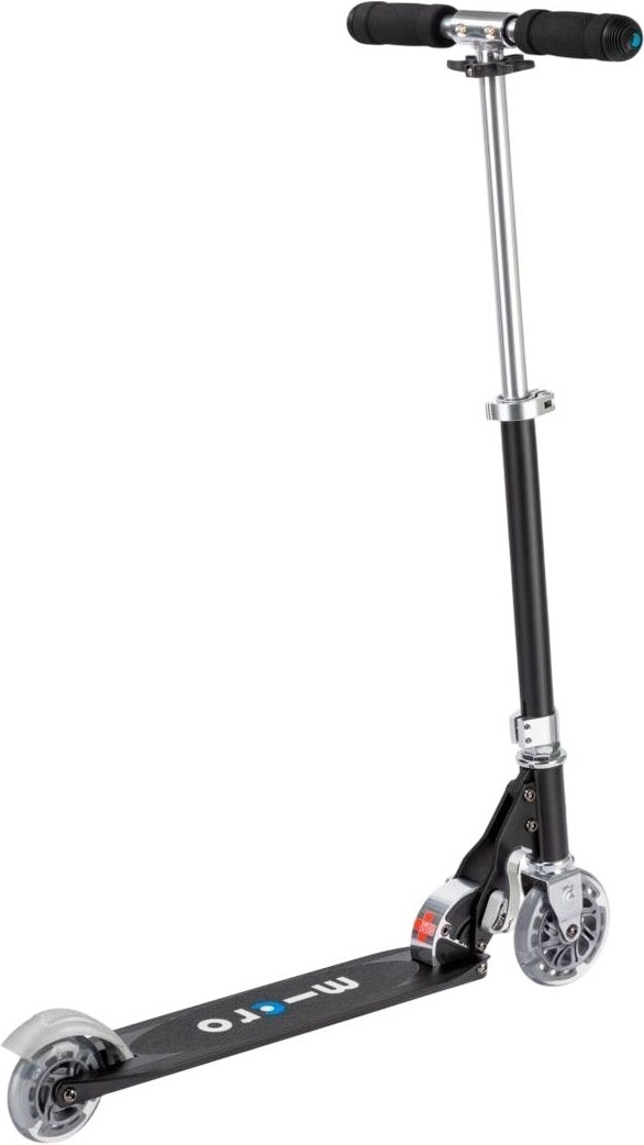 Самокат Micro серии Sprite LED – Черный (сложный, до 100 kg, двухколесный, свет) фото 