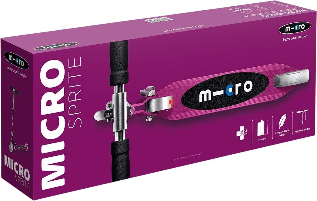 Самокат Micro серії Sprite - Пурпуровий Металік (складаний, до 100 kg, двоколісний)фото