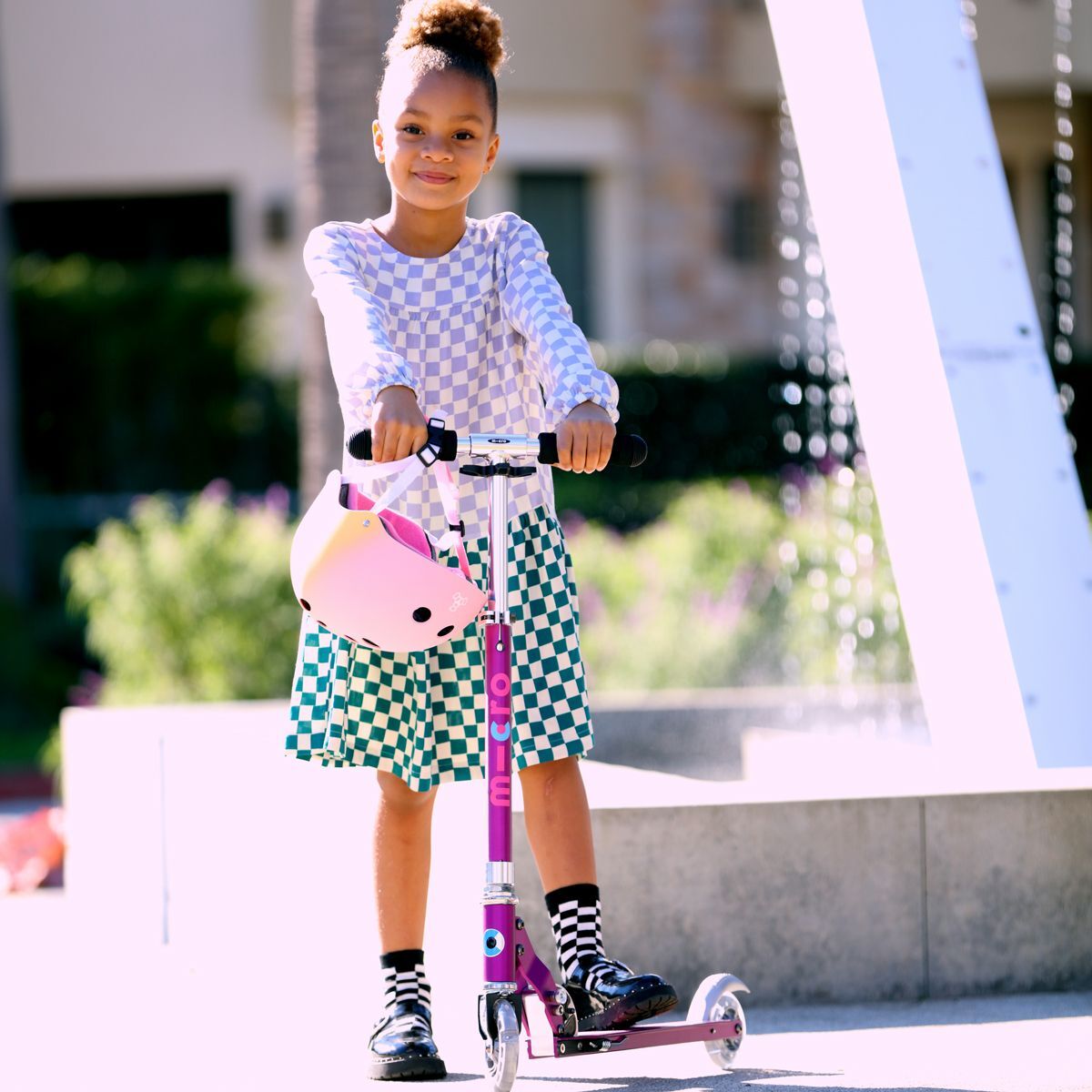 Самокат Micro серії Sprite - Пурпуровий Металік (складаний, до 100 kg, двоколісний)фото